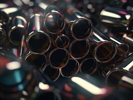 futurista resumen metal tubería geométrico antecedentes creado con generativo ai tecnología. foto