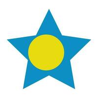 Palau flag in shape. Flag of Palau in shape. vector