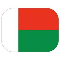 Madagascar flag. Flag of Madagascar in design shape vector