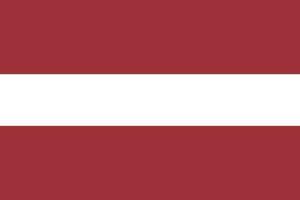 Flag of Latvia. Latvia flag in design shape vector