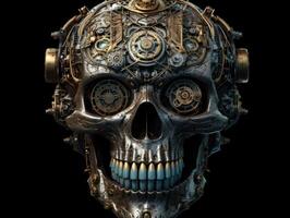 resumen fantasía vistoso mecánico cráneo antecedentes creado con generativo ai tecnología. foto