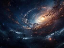 Night sky Universe filled with stars and nebula Galaxy abstract cosmos background. photo