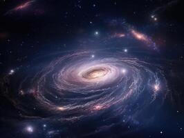 Night sky Universe filled with stars and nebula Galaxy abstract cosmos background. photo
