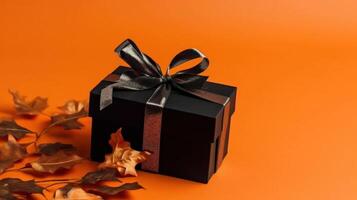 Autumn gift box. Illustration photo