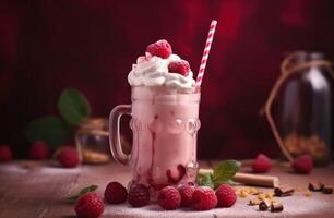 Raspberry smoothie. Illustration photo