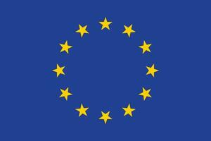 Flag of Europe. European Union. EU flag in design shape vector