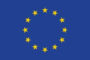 Flag of Europe. European Union. EU flag in design shape vector