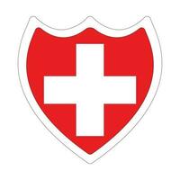 Flag of Switzerland in shape. Swiss flag in shape vector