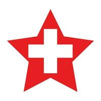 Flag of Switzerland in shape. Swiss flag in shape vector