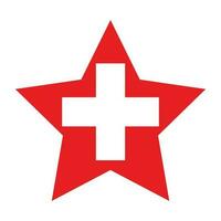 Flag of Switzerland in shape. Swiss flag in shape vector