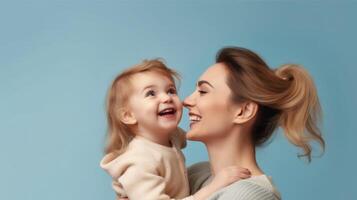 Happy woman and girl. Illustration photo