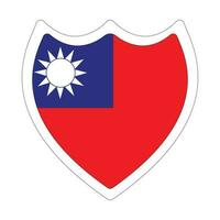 Flag of Taiwan in shape. Taiwan flag in shape. vector