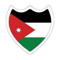 Jordan flag in shape. Flag of Jordan in the shape vector