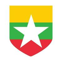 Myanmar Flag in shape. Flag of Myanmar in shape. vector