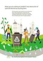 Eco friendly people garbage collector.Man with waste.People sort garbage by type into containers for recycling. Ecology concept. Flat vector illustration. Care garbage separation people sorting.