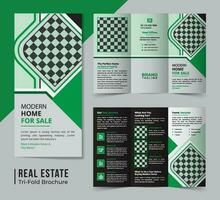 Corporate real estate trifold brochure template design vector