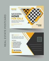 Corporate real estate postcard template design in vector