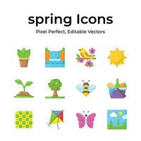 Beautifully designed spring vectors, farming, gardening and agriculture icons set vector