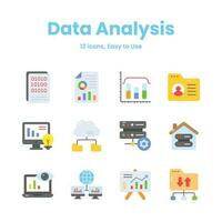Carefully crafted data analysis and statistics icons, download this premium vectors easy to use