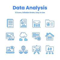 Carefully crafted data analysis and statistics icons, download this premium vectors easy to use