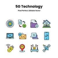 Revolutionize your designs with our 5G Network icons Inspire innovation and convey the essence of advanced technology through a curated collection of captivating vector