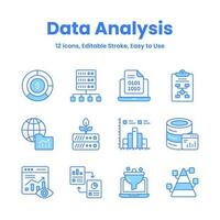 Carefully crafted data analysis and statistics icons, download this premium vectors easy to use