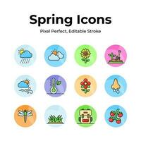 Check this beautifully designed spring vectors, farming, gardening and agriculture icons set vector
