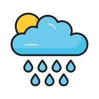 An editable icon of rainy cloud in modern style, ready to use vector