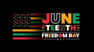 diecinueve de junio libertad día Estados Unidos bandera fondo, bandera, tarjeta, póster con tipografía diseño. africano americano independencia día fondo, día de libertad y emancipación. 19 junio. vector. vector