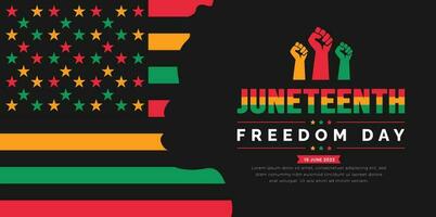 diecinueve de junio libertad día Estados Unidos bandera fondo, bandera, tarjeta, póster con tipografía diseño. africano americano independencia día fondo, día de libertad y emancipación. 19 junio. vector. vector