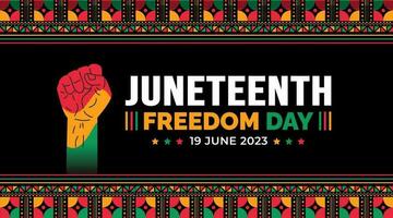 Juneteenth Freedom Day Template for background, banner, card, poster with typography design. African American Independence Day background, Day of freedom and emancipation. 19 June. vector. vector