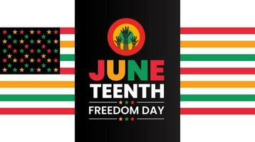 Juneteenth Freedom Day usa flag background, banner, card, poster with typography design. African American Independence Day background, Day of freedom and emancipation. 19 June. vector. vector