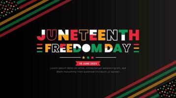 Juneteenth Freedom Day usa flag background, banner, card, poster with typography design. African American Independence Day background, Day of freedom and emancipation. 19 June. vector. vector