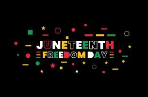 Juneteenth Freedom Day typography design template. use to social media post banner,  background, banner, card, poster. African American Independence Day concept, Day of freedom and emancipation. 19 Ju vector
