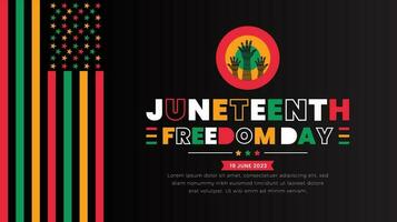 diecinueve de junio libertad día Estados Unidos bandera fondo, bandera, tarjeta, póster con tipografía diseño. africano americano independencia día fondo, día de libertad y emancipación. 19 junio. vector. vector