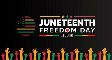 Juneteenth Freedom Day usa flag background, banner, card, poster with typography design. African American Independence Day background, Day of freedom and emancipation. 19 June. vector. vector