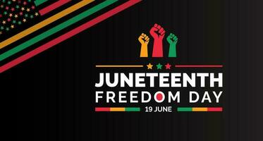 Juneteenth Freedom Day usa flag background, banner, card, poster with typography design. African American Independence Day background, Day of freedom and emancipation. 19 June. vector. vector