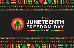 diecinueve de junio libertad día modelo para fondo, bandera, tarjeta, póster con tipografía diseño. africano americano independencia día fondo, día de libertad y emancipación. 19 junio. vector. vector