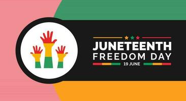 Juneteenth Freedom Day Template for background, banner, card, poster with typography design. African American Independence Day background, Day of freedom and emancipation. 19 June. vector. vector