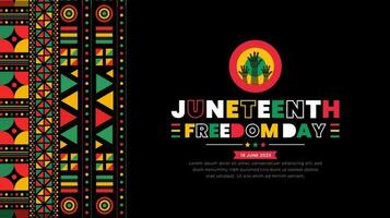 diecinueve de junio libertad día modelo para fondo, bandera, tarjeta, póster con tipografía diseño. africano americano independencia día fondo, día de libertad y emancipación. 19 junio. vector. vector