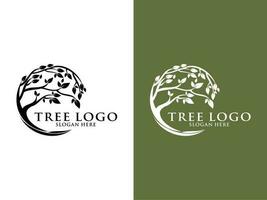 árbol logo vector, circulo árbol logo diseño modelo vector