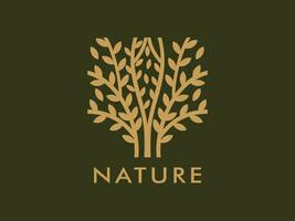 Tree Logo Vector, Garden plant natural symbols template vector