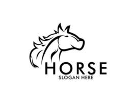 Horse Head line art logo design template vector