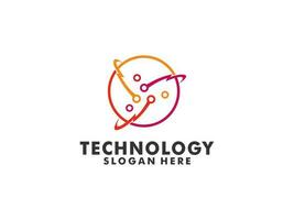 Technology logo designs concept vector, Network Internet logo symbol, Digital Wire logo vector