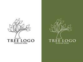 árbol logo vector, resumen árbol línea logo diseño modelo vector