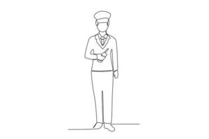 A machinist wearing a uniform vector