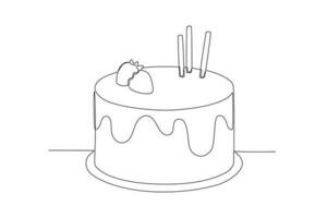 A gorgeous birthday cake vector