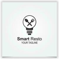 bulb smart restaurant logo premium elegant template vector eps 10