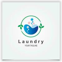 natural laundry logo premium elegant template vector eps 10