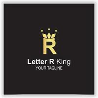 luxury gold letter r crown logo premium elegant template vector eps 10
